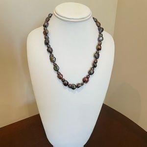 Raven’s wing baroque pearl necklace